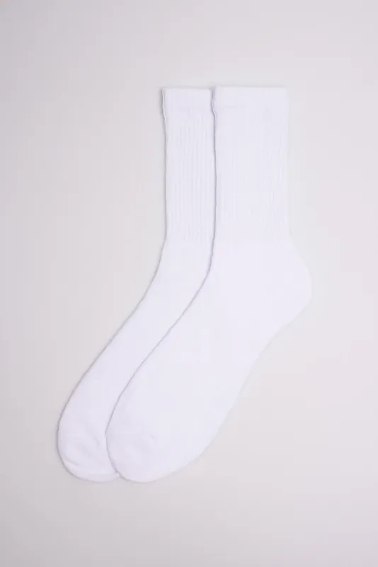Calzini sportivi con polsino comfort bianco