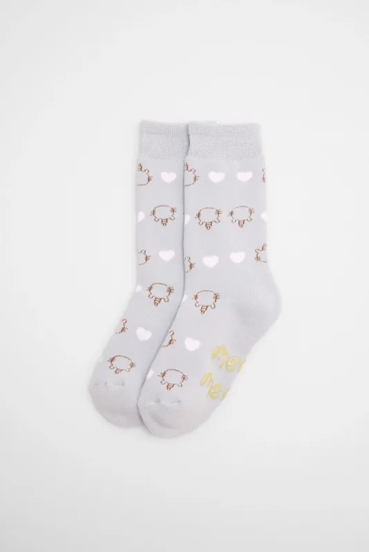 Confezione da 3 calzini termici antiscivolo per bambini Meow