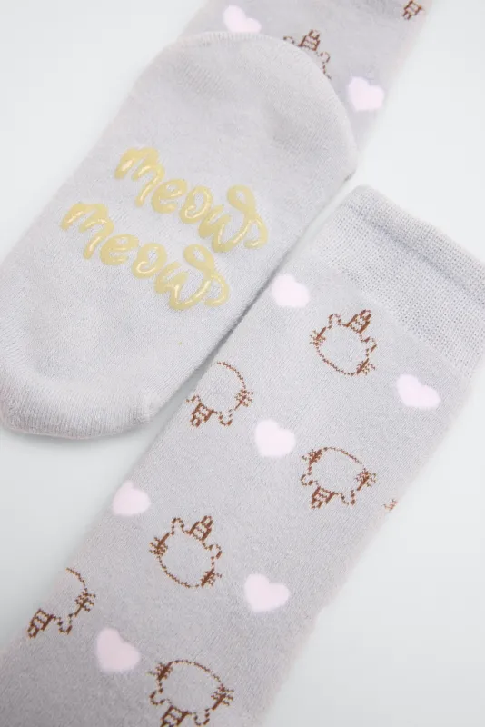 Confezione da 3 calzini termici antiscivolo per bambini Meow