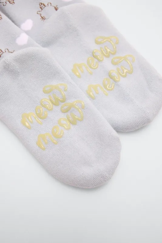Confezione da 3 calzini termici antiscivolo per bambini Meow