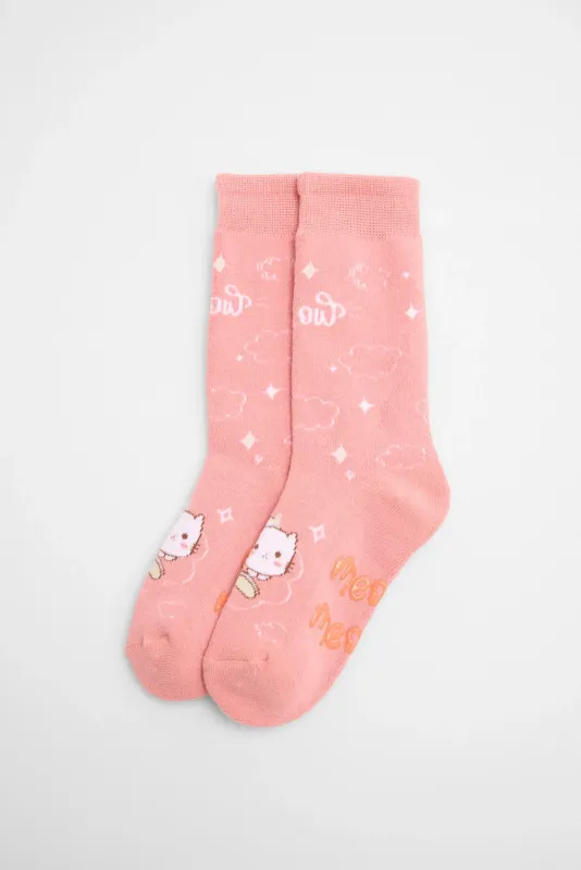 Confezione da 3 calzini termici antiscivolo per bambini Meow