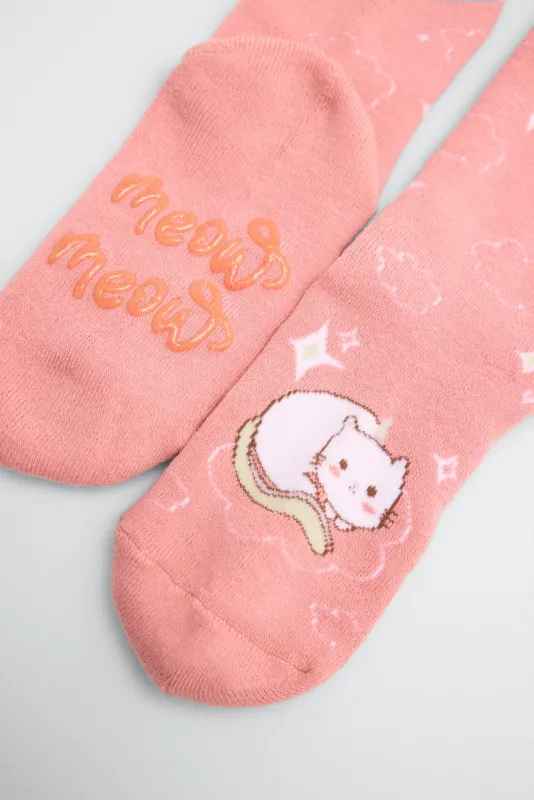 Confezione da 3 calzini termici antiscivolo per bambini Meow
