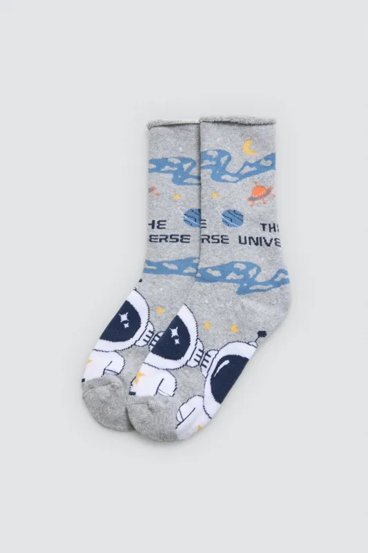 Confezione da 3 calzini termici per bambini senza polsini Universe