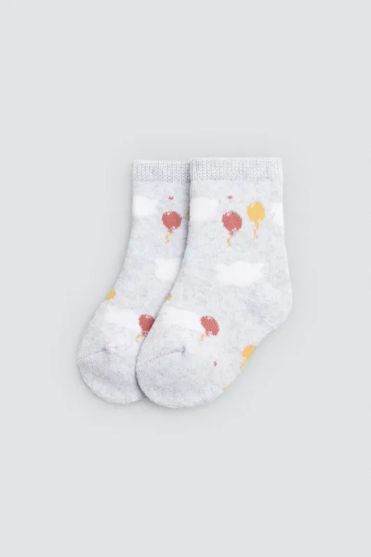 Confezione da 4 calzini termici per neonati con stampe a palloncino