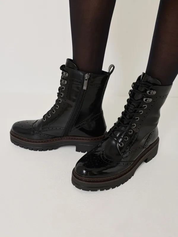 Tamaris Lace Boot Donna con Plantare TouchIt e Doppie Fibbie