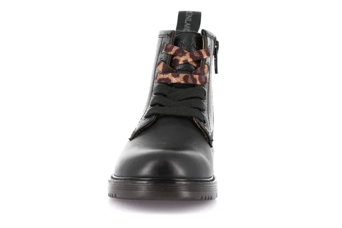 Anfibio in vera pelle con lacci animalier