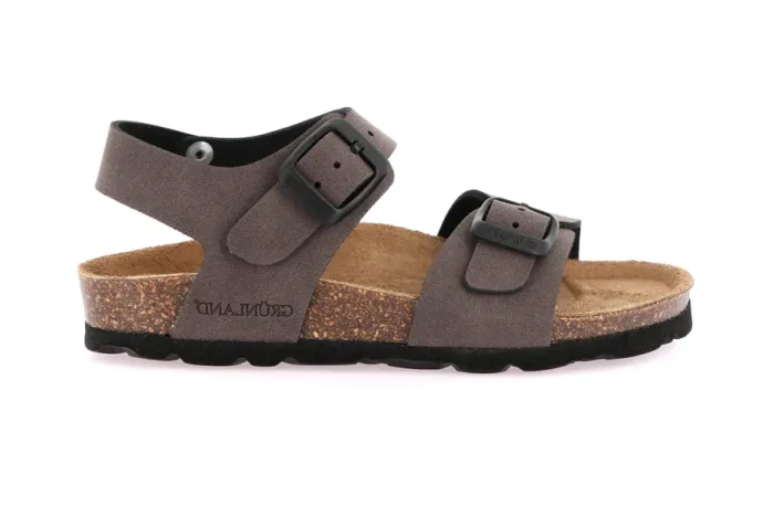Sandalo doppia fibbia in eco-suede