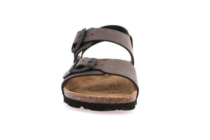 Sandalo doppia fibbia in eco-suede