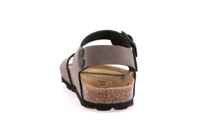 Sandalo doppia fibbia in eco-suede