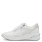 Sneakers bianche in vera pelle con zeppa