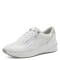Sneakers bianche in vera pelle con zeppa