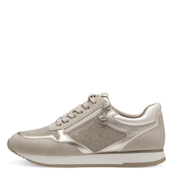 Sneakers Eleganti Ivory Comb con Zip