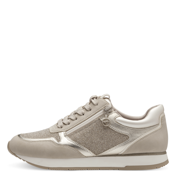 Sneakers Eleganti Ivory Comb con Zip