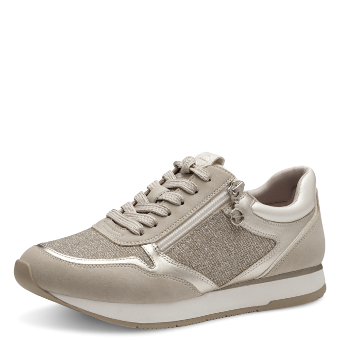 Sneakers Eleganti Ivory Comb con Zip