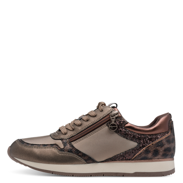 Sneakers Eleganti Taupe Glam con Zip