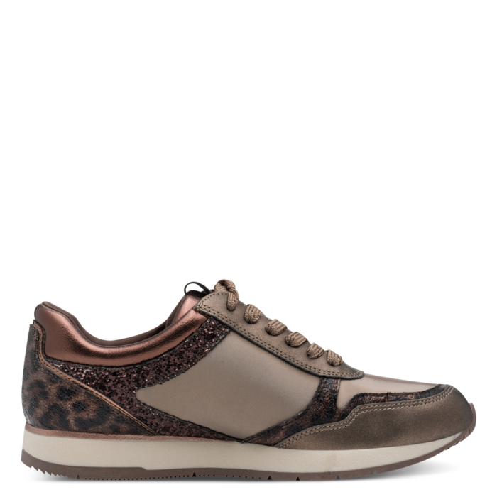 Sneakers Eleganti Taupe Glam con Zip