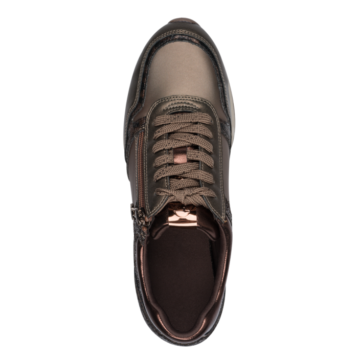 Sneakers Eleganti Taupe Glam con Zip