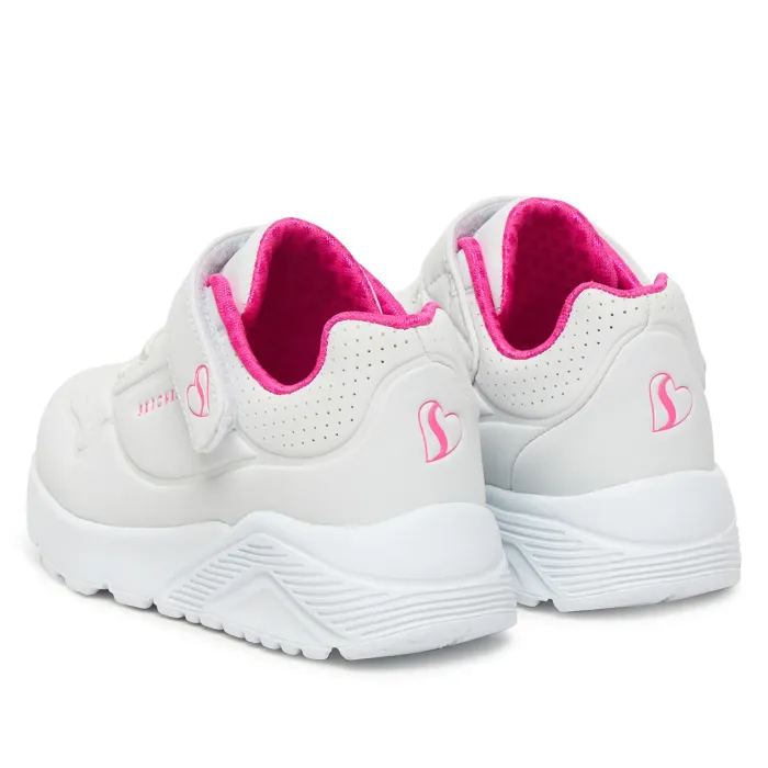 Skechers Uno Lite Bianco Fucsia Bimba