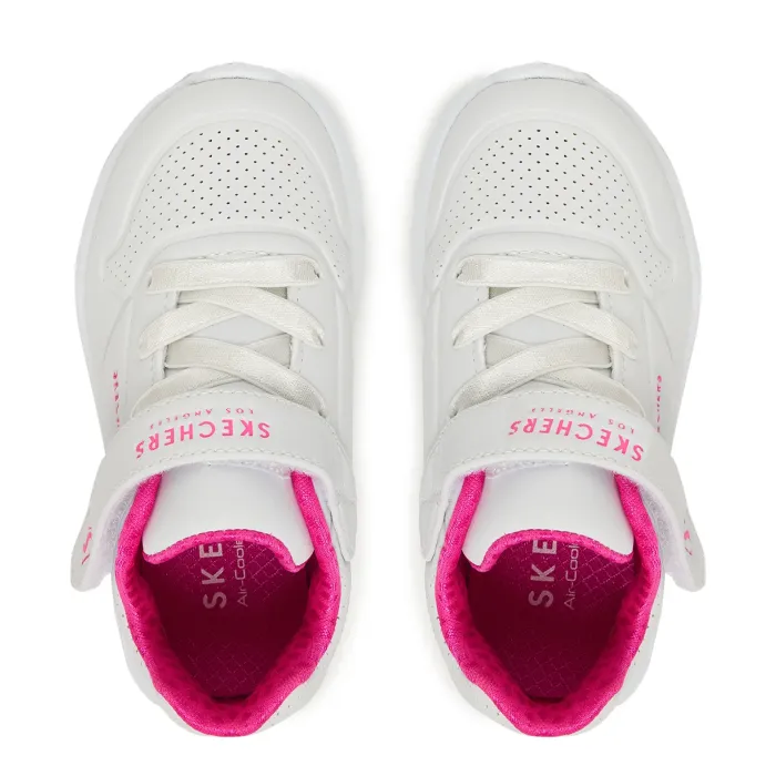 Skechers Uno Lite Bianco Fucsia Bimba