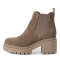 Stivaletti beige in pelle camoscio con tacco
