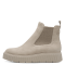 Stivaletti beige in pelle vegana con cerniera
