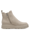 Stivaletti beige in pelle vegana con cerniera