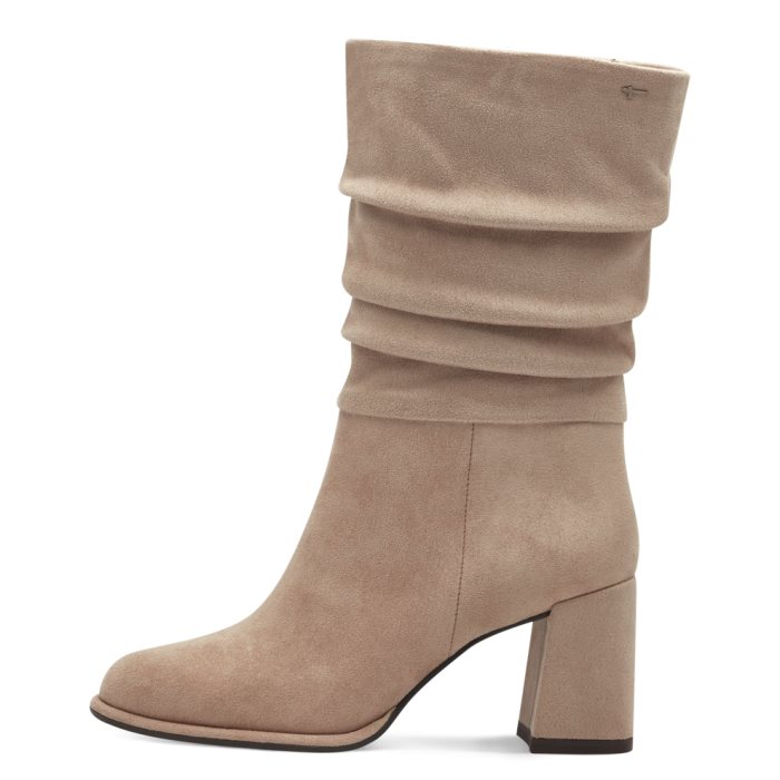 Stivaletti taupe tortora con tacco 7,5 cm