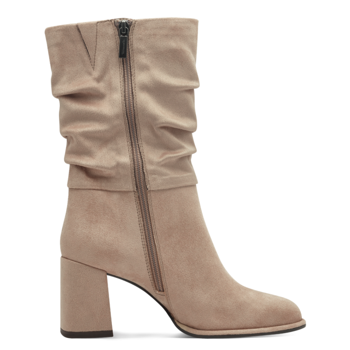 Stivaletti taupe tortora con tacco 7,5 cm