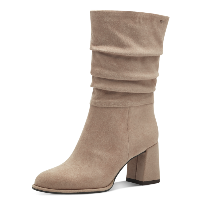 Stivaletti taupe tortora con tacco 7,5 cm